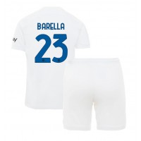 Inter Milan Nicolo Barella #23 Vonkajší Detský futbalový dres 2023-24 Krátky Rukáv (+ trenírky)